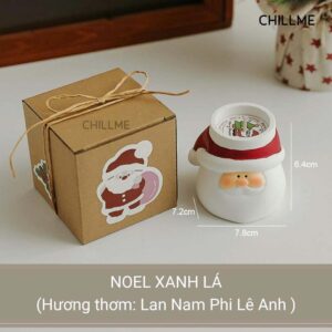 nến thơm ông già noel xanh lá + đỏ