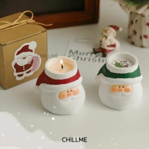 nến thơm ông già noel hai màu đỏ + xanh